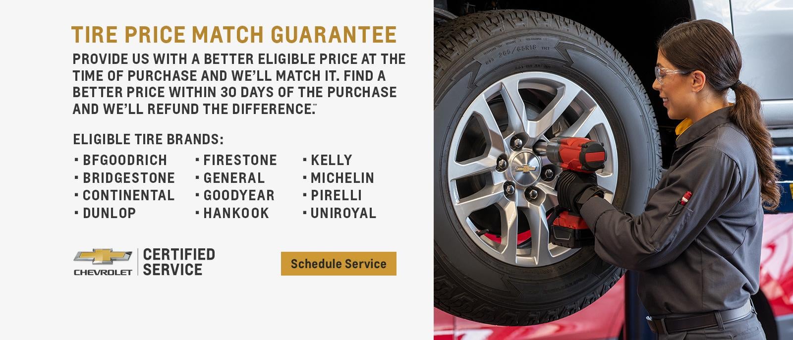 Tire Price Match Guarantee at Alan Webb Chevrolet Vancouver WA
